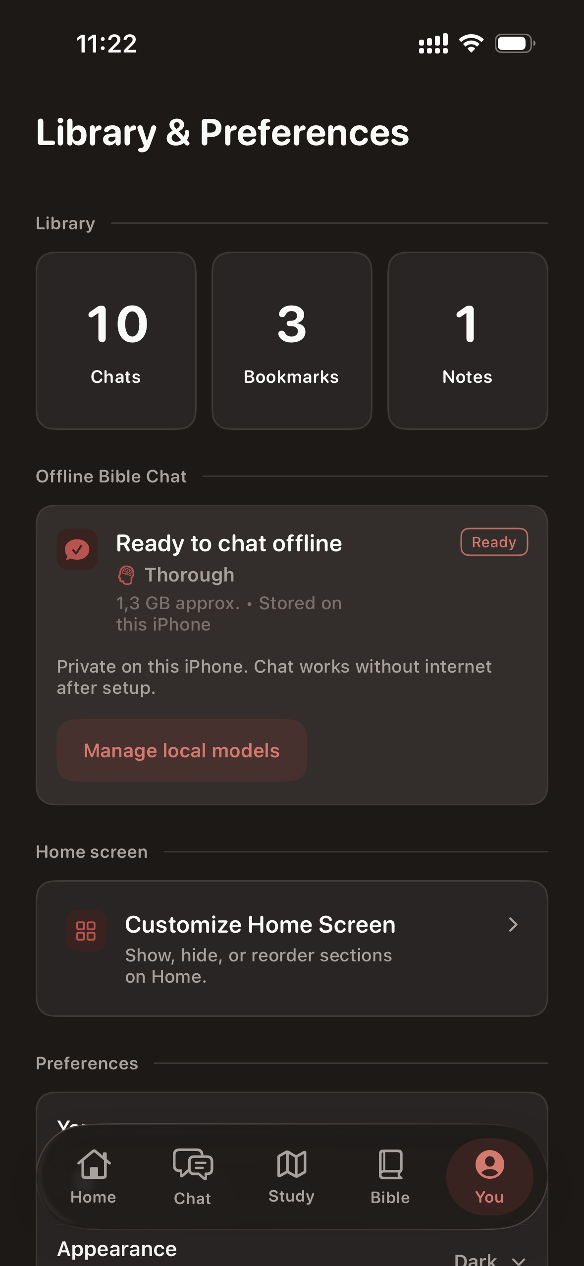 Library and preferences